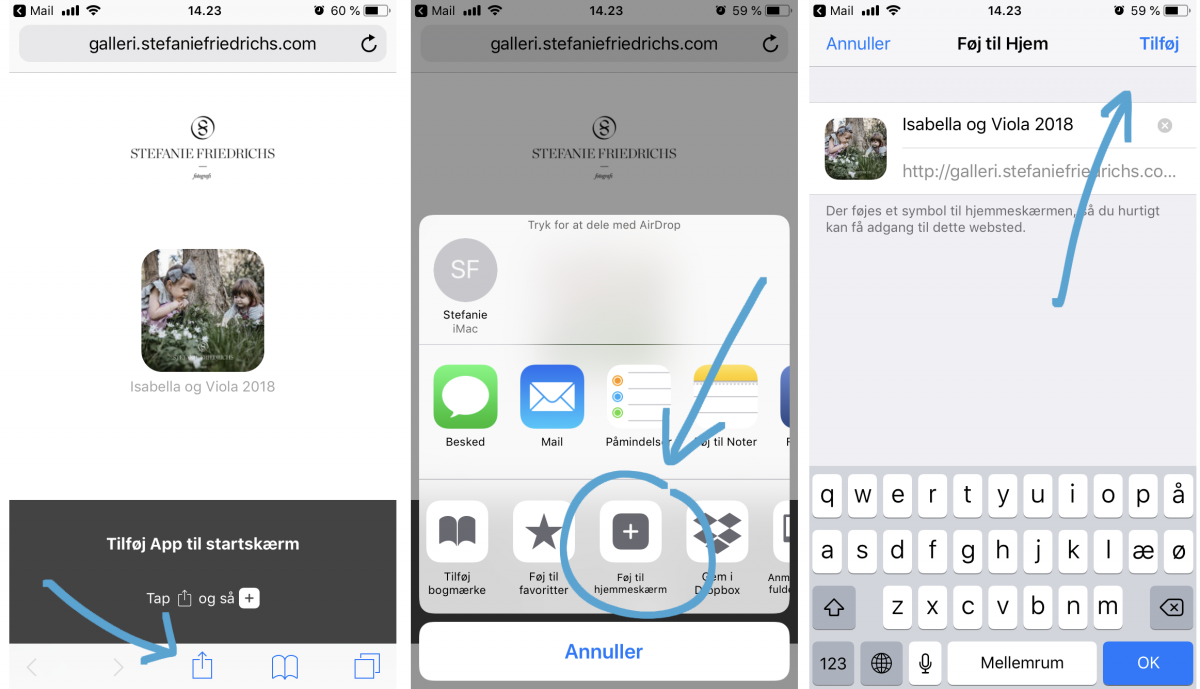 Installer din personlige app med dine webfiler